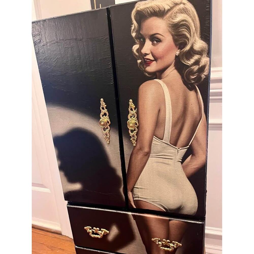 Marilyn Monroe Inspired Vintage Cabinet, Statement Piece